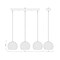 Z-Lite Chloe Linear Chandelier, 3-Light, 10 In.W x 36 In.L x 9.5 In.H, Matte Black/Clear 490P10-3L-MB - alternate 8